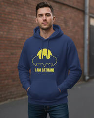 "I AM BATMAN!" Logo Graphic Pullover Hoodie | Iconic Comic Book Apparel
