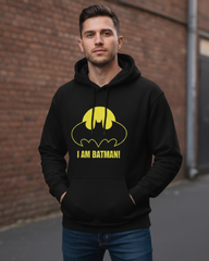 "I AM BATMAN!" Logo Graphic Pullover Hoodie | Iconic Comic Book Apparel