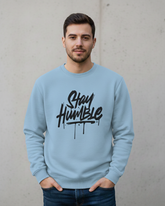 Stay Humble Graffiti Graphic Crewneck Sweatshirt - Men's Urban Streetwear Pullover