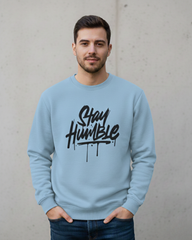Stay Humble Graffiti Graphic Crewneck Sweatshirt - Men's Urban Streetwear Pullover