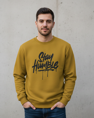 Stay Humble Graffiti Graphic Crewneck Sweatshirt - Men's Urban Streetwear Pullover