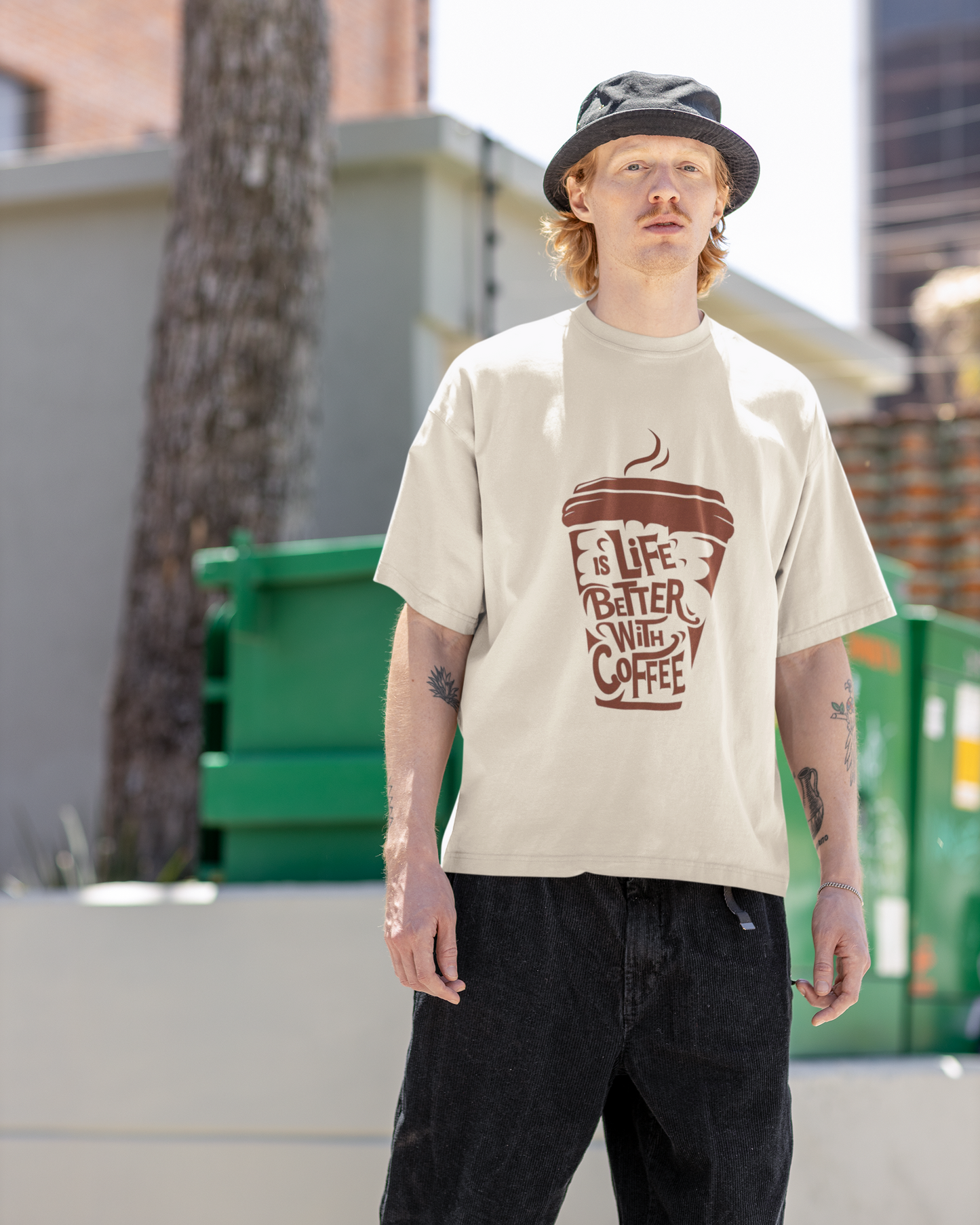 Life’s Better With Coffee Oversized Graphic T-Shirt