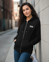 Zephora Premium Zip-Up Hoodie – Black Unisex Streetwear Jacket