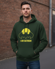 "I AM BATMAN!" Logo Graphic Pullover Hoodie | Iconic Comic Book Apparel