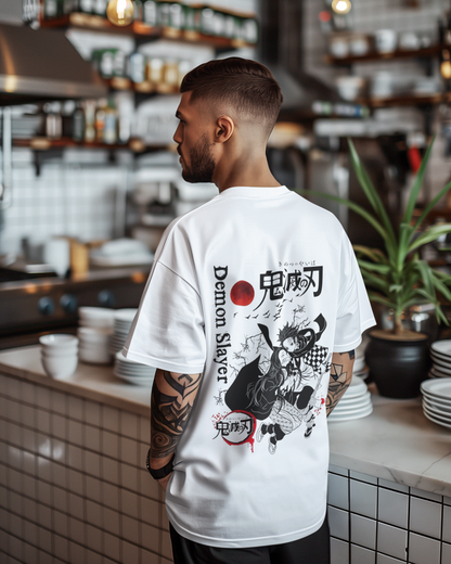 Crimson Moon Oversized Tee – Demon Slayer