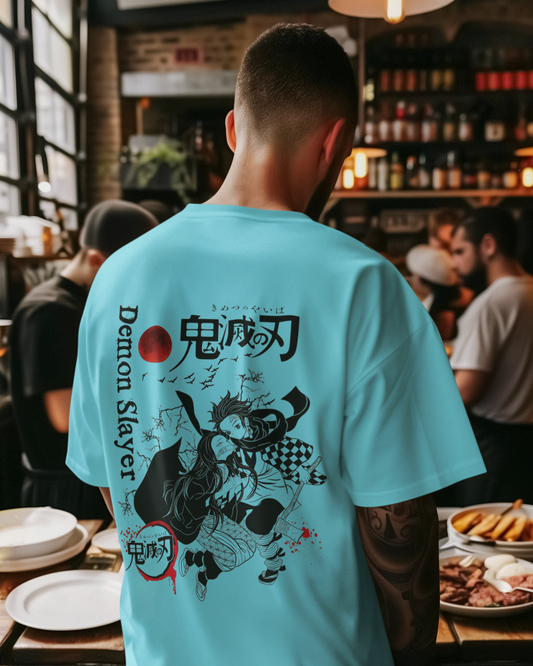 Demon Slayer: Crimson Moon Oversized Tee – Kimetsu no Yaiba Edition