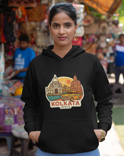 Kolkata Cityscape Graphic Hoodie – Retro India Streetwear