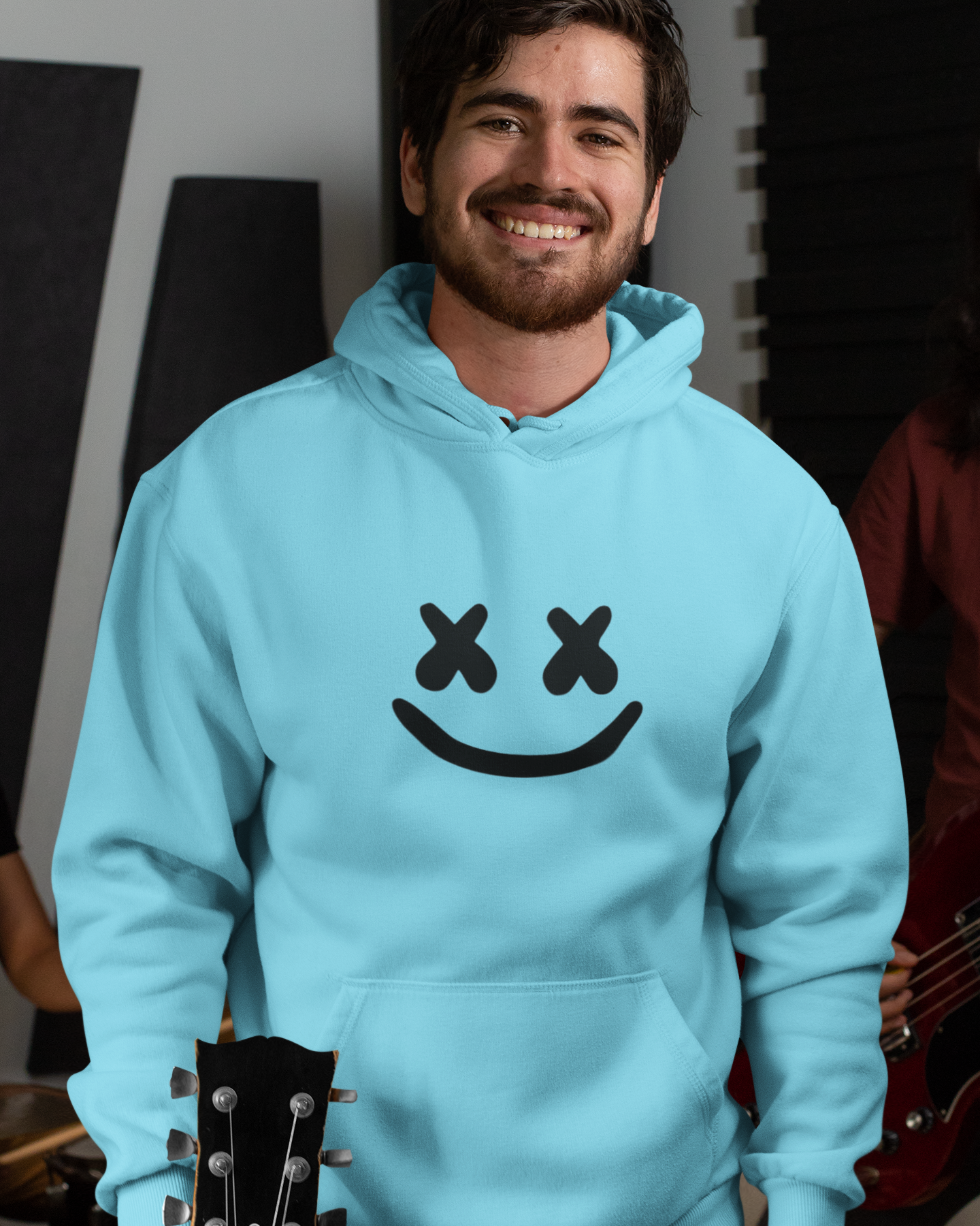 X Eyes Smiley Face Graphic Pullover Hoodie | DJ & Festival Style