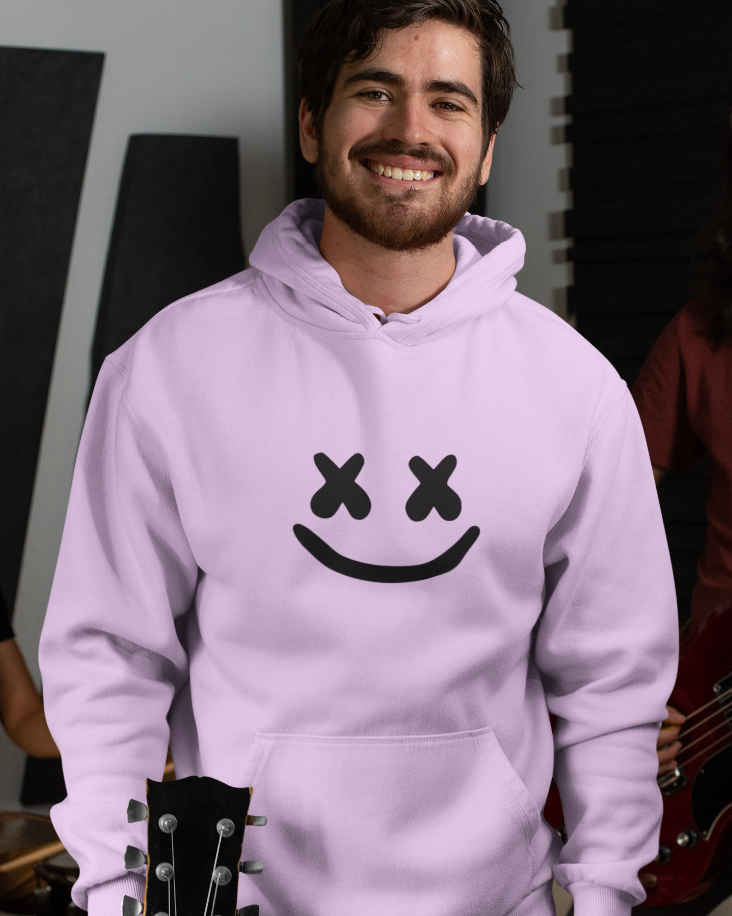 X Eyes Smiley Face Graphic Pullover Hoodie | DJ & Festival Style