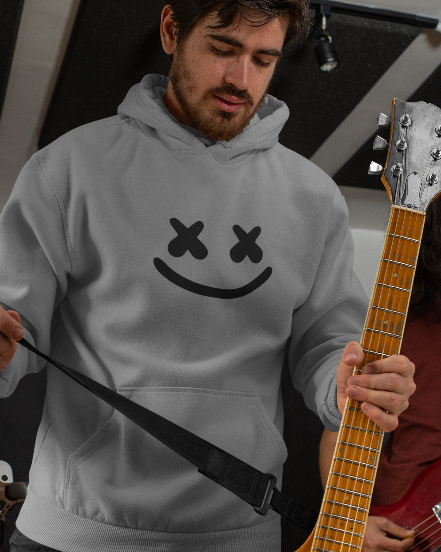 X Eyes Smiley Face Graphic Pullover Hoodie | DJ & Festival Style