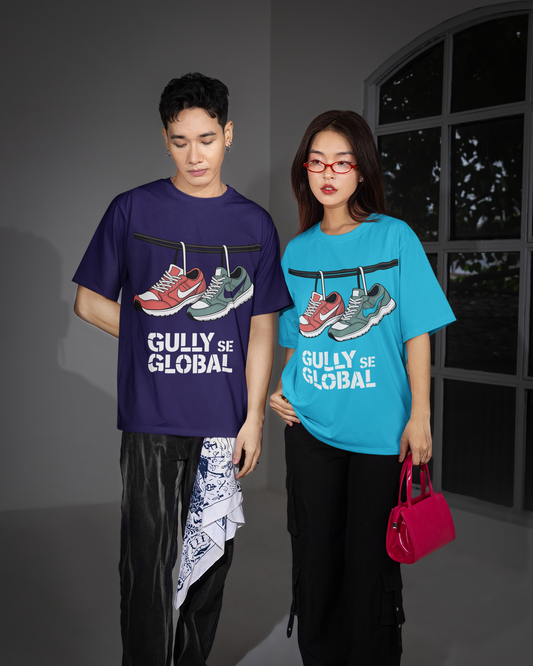 "Gully Se Global" Oversized Street Graphic Tee