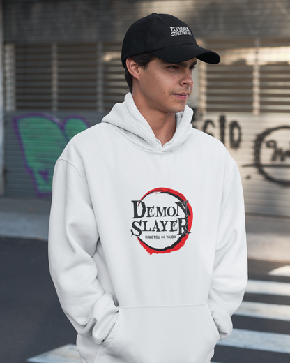 Demon Slayer Logo Hoodie – White
