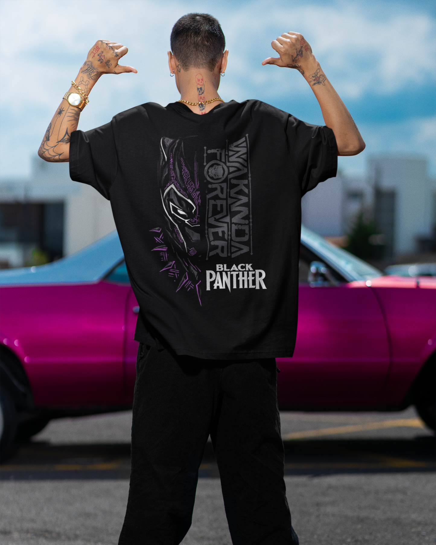 Black Panther Oversized Tee – Wakanda Forever Edition