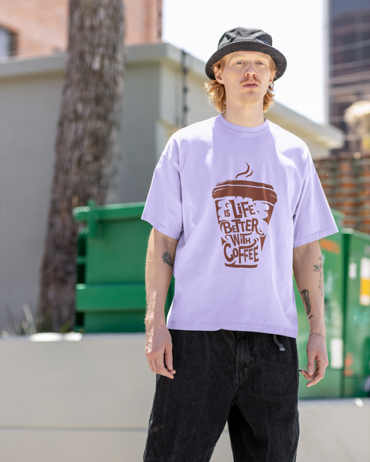 Life’s Better With Coffee Oversized Graphic T-Shirt