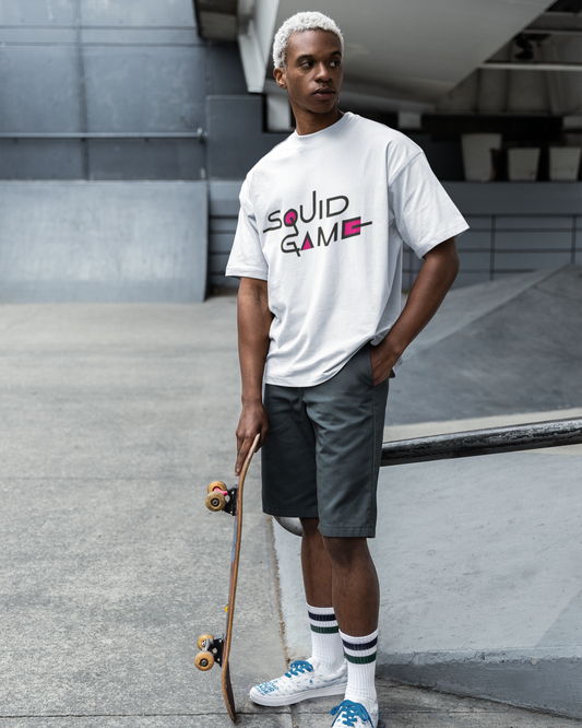 Squid Game Oversized Graphic Tee – White Streetwear Edition